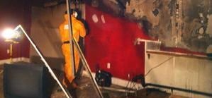 Water and Mold Damage Techs Repairing Basement