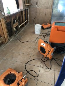 water damage job site